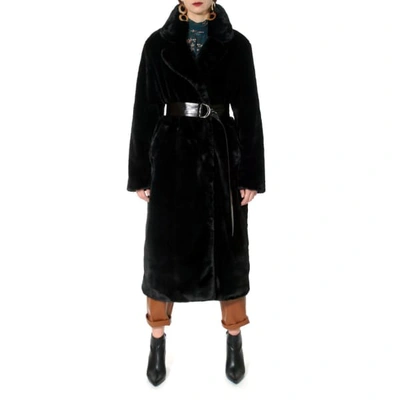 Shop Aggi Kylie Warm Black Fur Coat