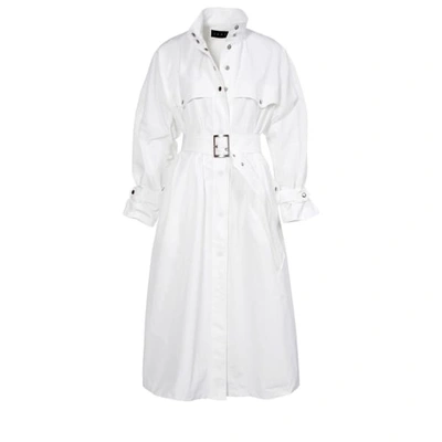Aggi By Halewski Vanda White Milk Trench Coat In Trench