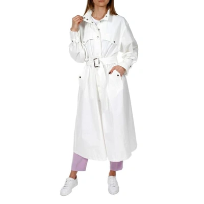 Aggi By Halewski Vanda White Milk Trench Coat In Trench