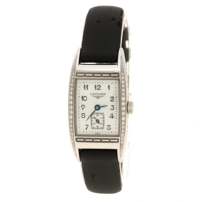 Pre-owned Longines Mother Of Pearl Stainless Steel Bellearti Women's Wristwatch 19mm In Black