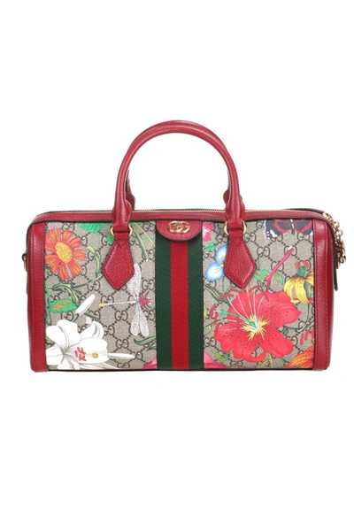 Shop Gucci Ophidia Red Fabric Tote