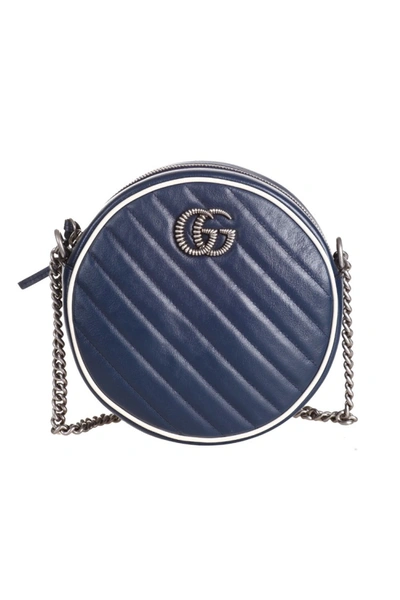 Shop Gucci Blue Leather Shoulder Bag