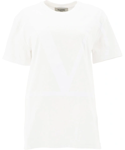 Shop Valentino White Cotton T-shirt