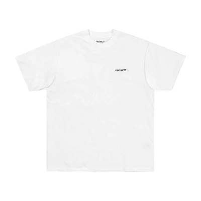 Shop Carhartt S/s Script Embroidery T-shirt (white/black)