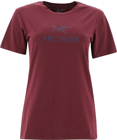 Shop Arc'teryx Burgundy Cotton T-shirt