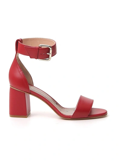 Shop Red Valentino Red Leather Sandals