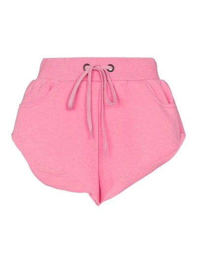 Shop Natasha Zinko Bright Pink Embroidered Jogging Shorts