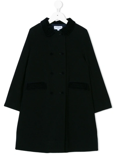 Shop Siola A-line Buttoned Coat In Blue