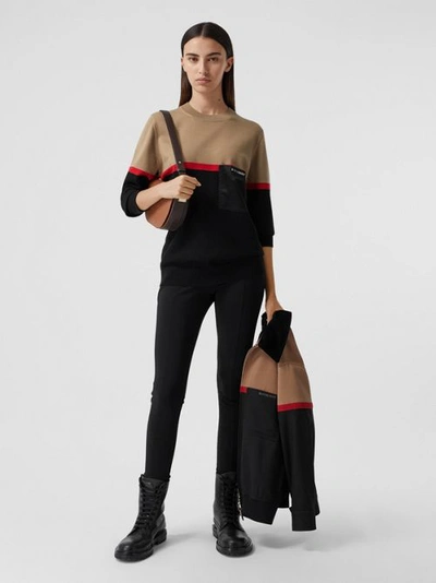 Shop Burberry Colour Block Mer In Black