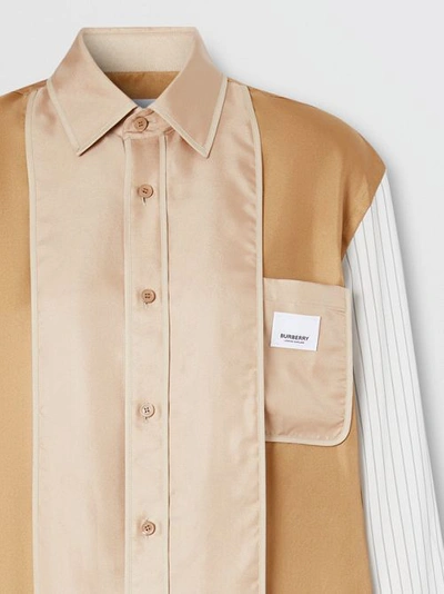 Shop Burberry Logo Appliqué P In Camel