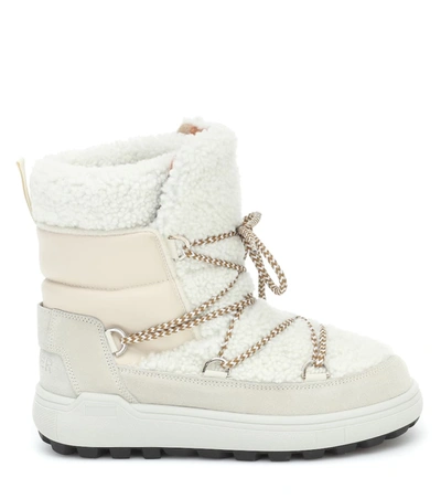 Shop Bogner Chamonix 3 Shearling Snow Boots In White