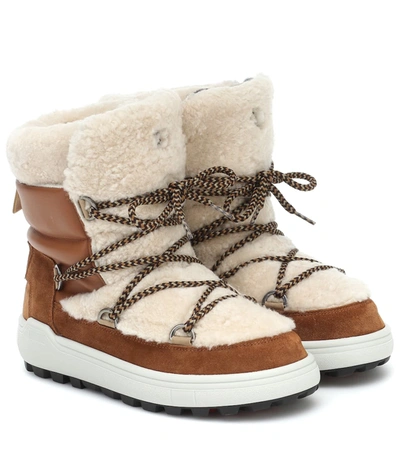 Shop Bogner Chamonix 3 Shearling Snow Boots In Brown