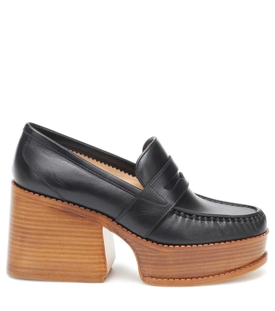 Shop Gabriela Hearst Augusta Leather Loafer Pumps In Black