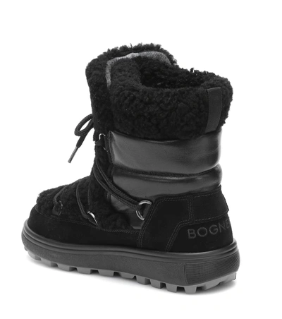 Shop Bogner Chamonix 3 Shearling Snow Boots In Black