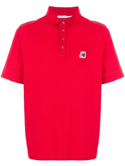 Shop Moncler Logo-patch Polo Shirt In Red