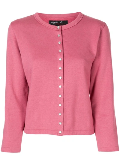 Shop Agnès B. Le Petite Snap Cardigan In Pink