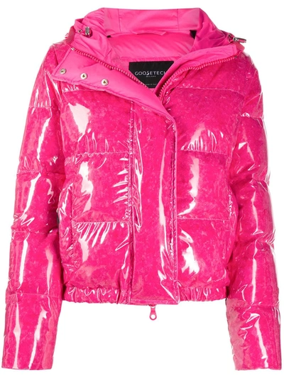 Shop Goosetech Zipped Puffer Jacket In Pink