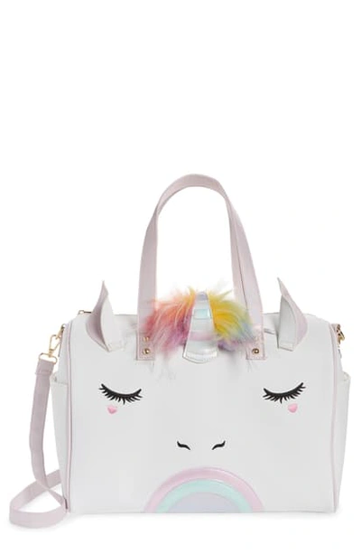 Babies' Unicorn Faux Fur Trim Duffle Bag In Izzy Unicorn