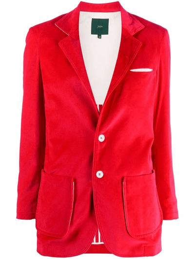 Shop Jejia Single-breasted Cotton Blazer In Red
