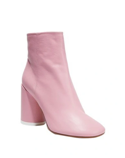 Shop Mm6 Maison Margiela Woman Ankle Boots Pink Size 11 Soft Leather