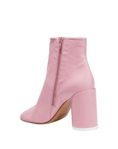 Shop Mm6 Maison Margiela Woman Ankle Boots Pink Size 11 Soft Leather