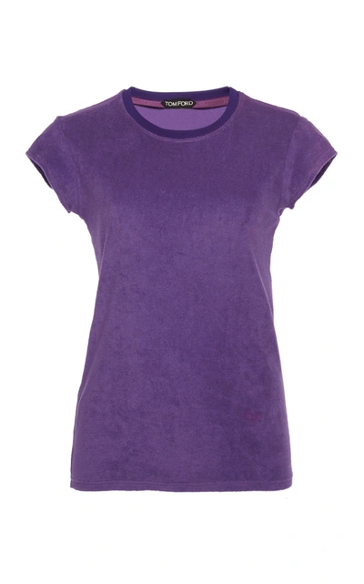 Shop Tom Ford Cotton-jersey Short Sleeve T-shirt In Purple
