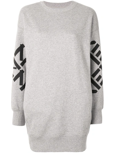 Shop Kenzo Big X Sweatshirt Dress In Grey