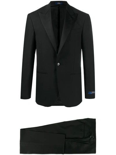 Shop Polo Ralph Lauren Fitted Tuxedo Suit In Black