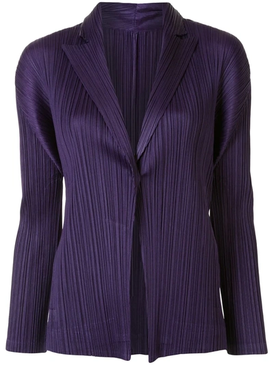 Shop Issey Miyake Plissé Blazer In Purple
