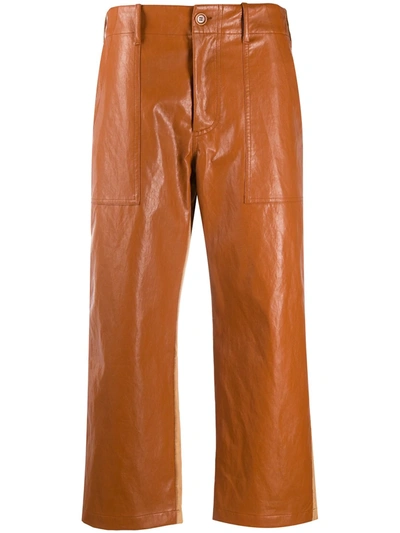 Shop Jejia Cropped-leg Trousers In Orange