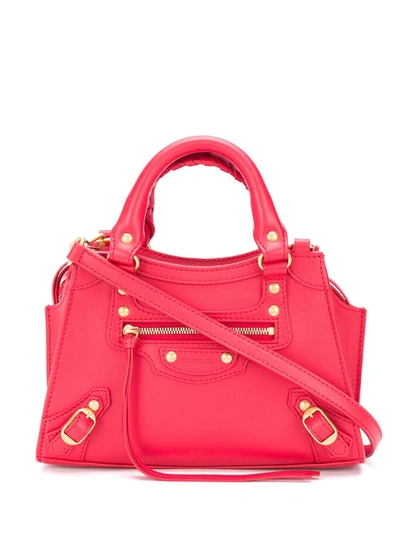 Shop Balenciaga Neo Classic Mini Top Handle Bag In Red