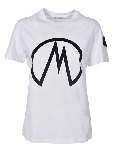 Shop Moncler T-shirt With Logo Print In White