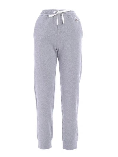 Shop Moncler Logo Sweatpants In Grey