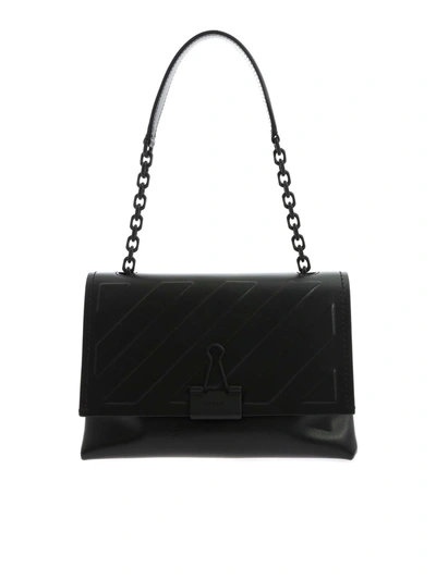 Shop Off-white Diag Embossed Medium Shoulder Bag In Black