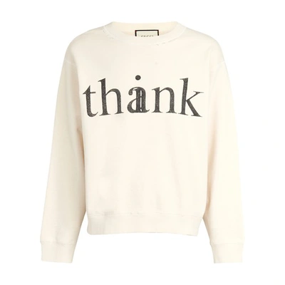 Shop Gucci Think / Thank T-shirt In Natural Black