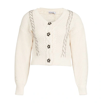 Shop Self-portrait Ivory Cardigan