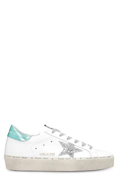 Shop Golden Goose Hi Star Leather Low-top Sneakers In White