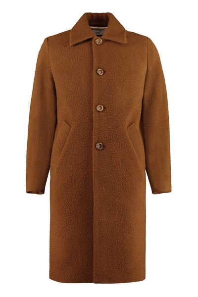 Shop Séfr Ian Wool Coat In Brown