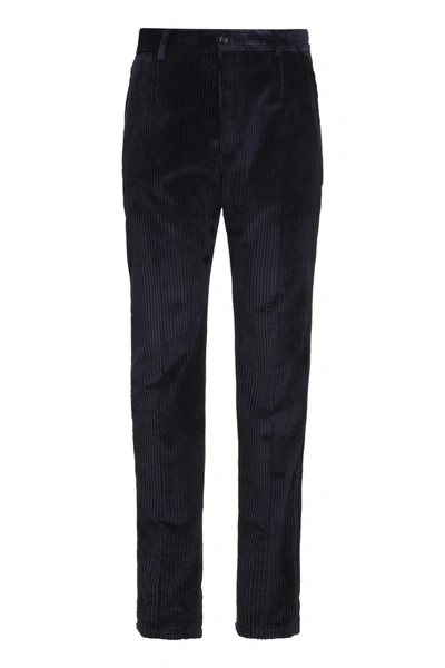 Shop Dolce & Gabbana Corduroy Trousers In Blue