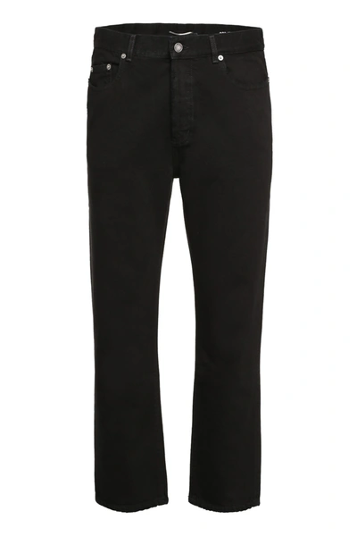 Shop Saint Laurent High-rise Straight Ankle Jeans In Black