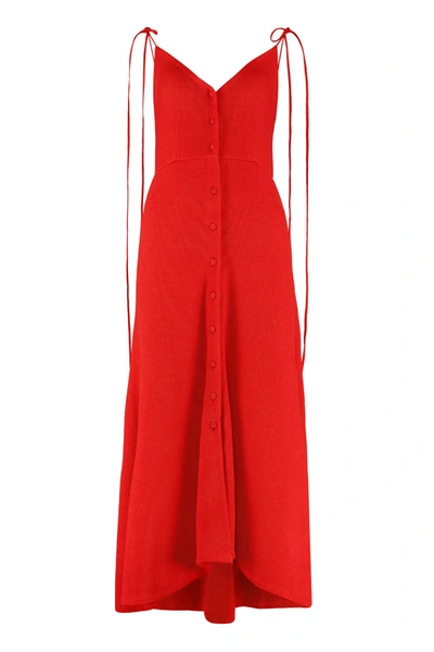 Shop Alanui Knitted Midi-dress In Red