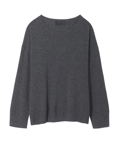 Shop Nili Lotan Boyfriend Sweater In Charcoal