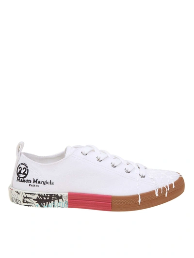 Shop Maison Margiela Sneakers With Paint Spots In White