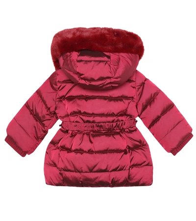 Shop Monnalisa Baby Down Coat In Pink