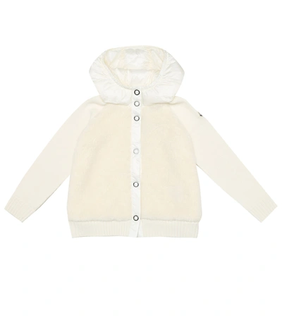 Shop Moncler Faux Shearling Down Jacket In White