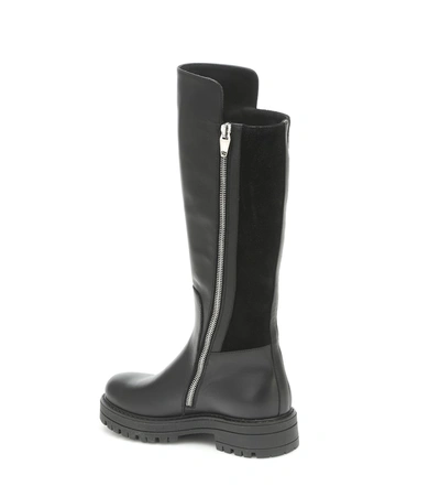 Shop Balmain Knee-high Leather Boots In Black