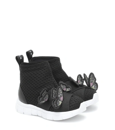 Shop Sophia Webster Mini Riva Mesh Sneakers In Black