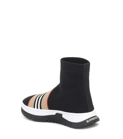 Shop Burberry Icon Stripe Sock Sneakers In Black