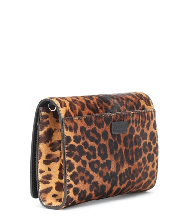 Shop Jimmy Choo Varenne Calf-hair Clutch In Brown