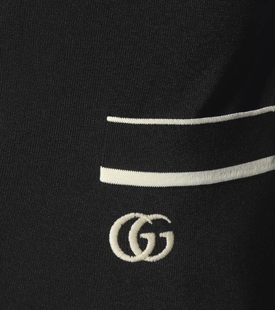 Shop Gucci Logo Cardigan In Black